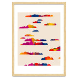 Totem Clouds, Colorful Sky Vibrant Eclectic Bohemian, Abstract Positivity Good Vibes Boho Contemporary Modern Painting thumbnail