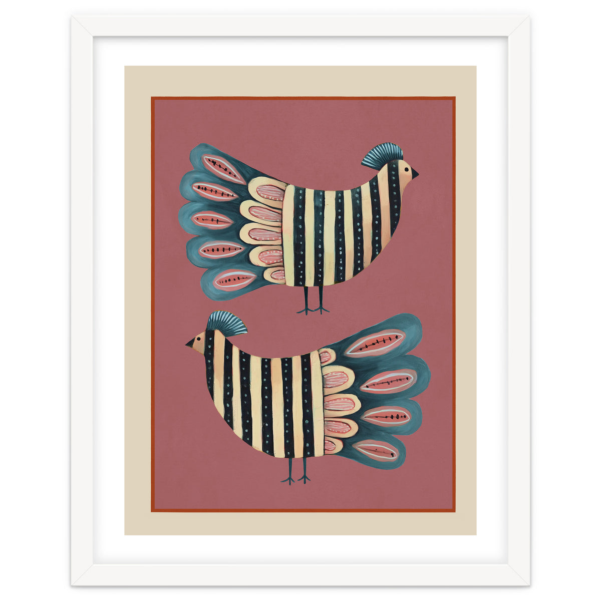 Striped Bird Pair I