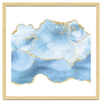 Blue & Gold Glitter Agate Texture 05