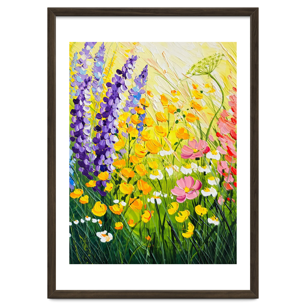 Sun-Drenched Wildflower Meadow Oil Painting