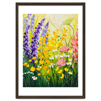 Sun-Drenched Wildflower Meadow Oil Painting