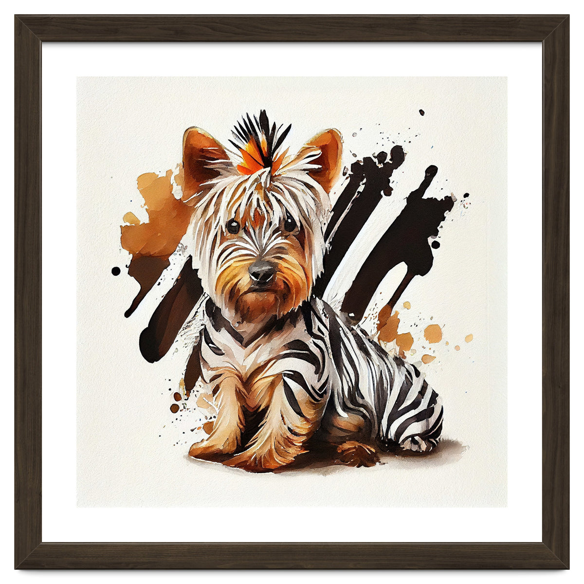 Watercolor Yorkshire Terrier Dog