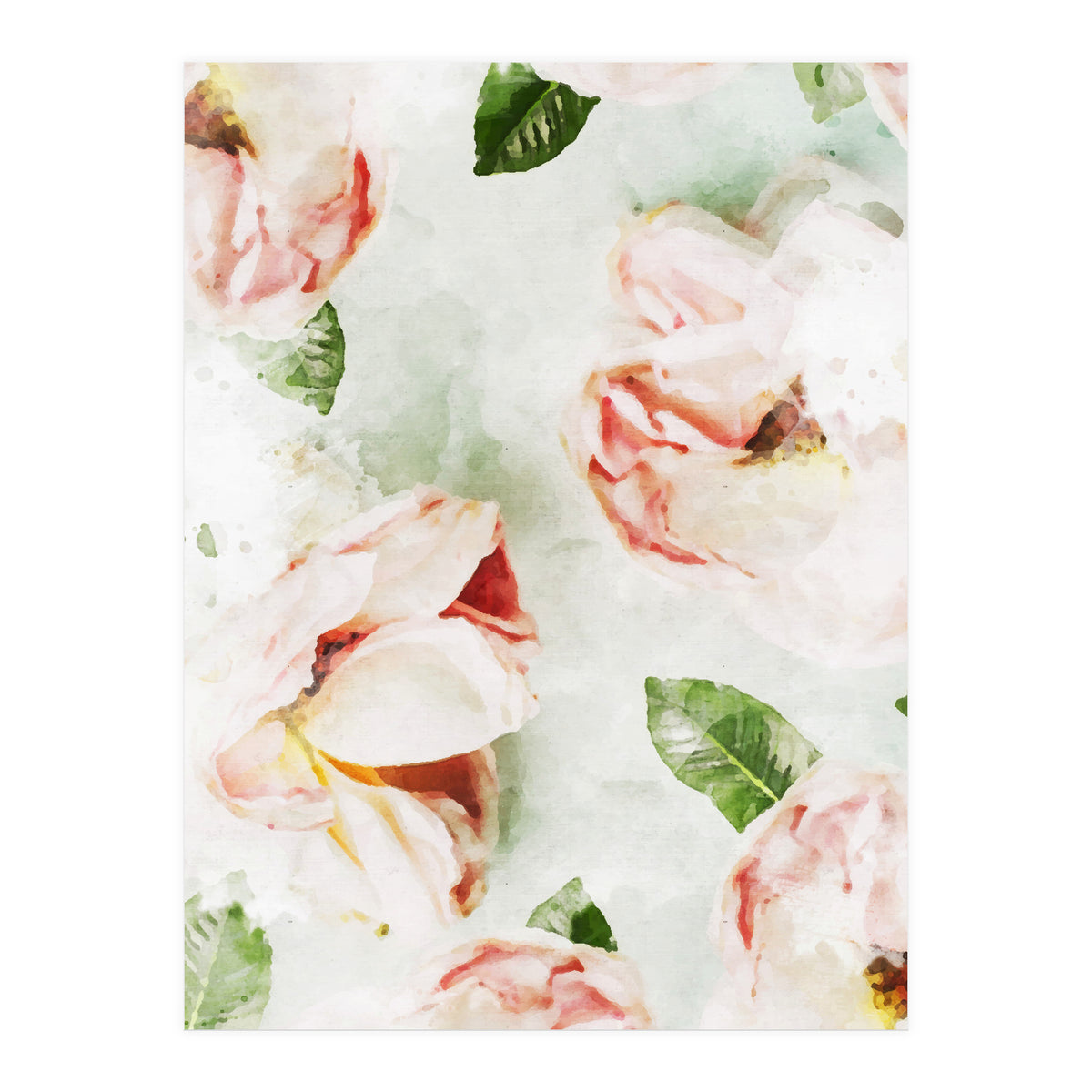 Roses & Foliage Watercolor (Print Only)