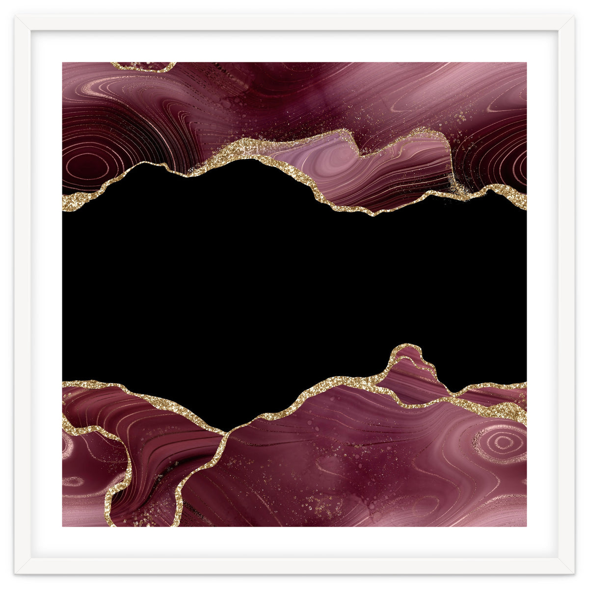 Burgundy & Gold Glitter Agate Texture 04