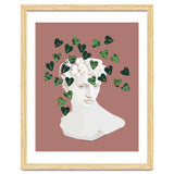 Roman Planter, Plant Pot, Botanical Nature Victorian Statue Face, Eclectic Bohemian Plant Lady Illustration thumbnail