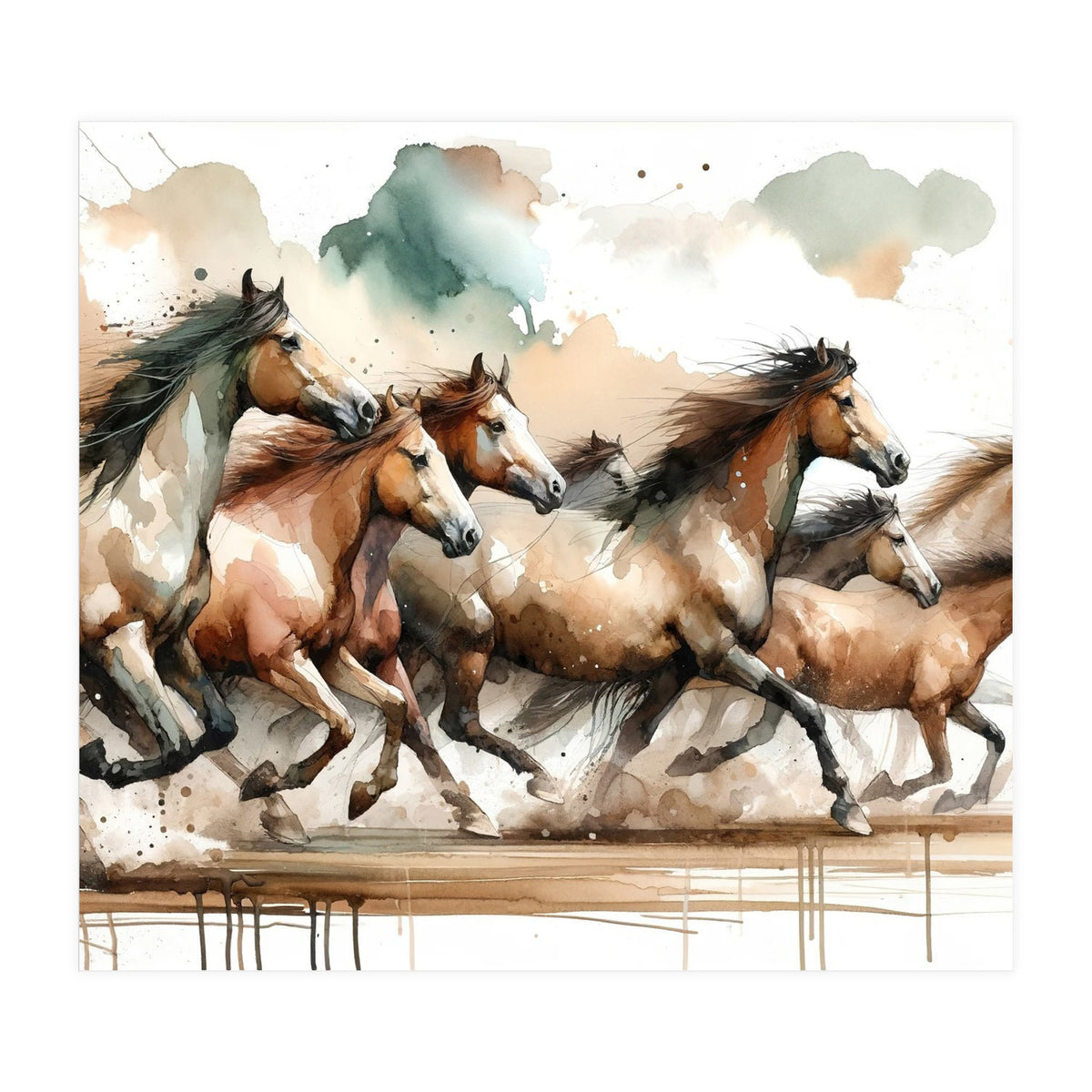 Horses Galloping (Print Only)