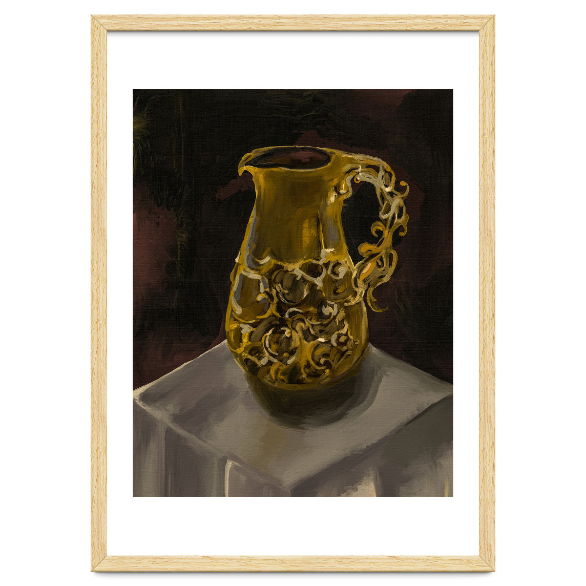 Golden Jug oil painted