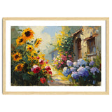 Vibrant Summer Cottage Garden Oil Painting thumbnail