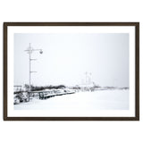 Street light and Bench in Winter snowscape thumbnail