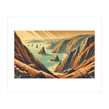 Vintage Cliffside Serenity Poster (Print Only) thumbnail