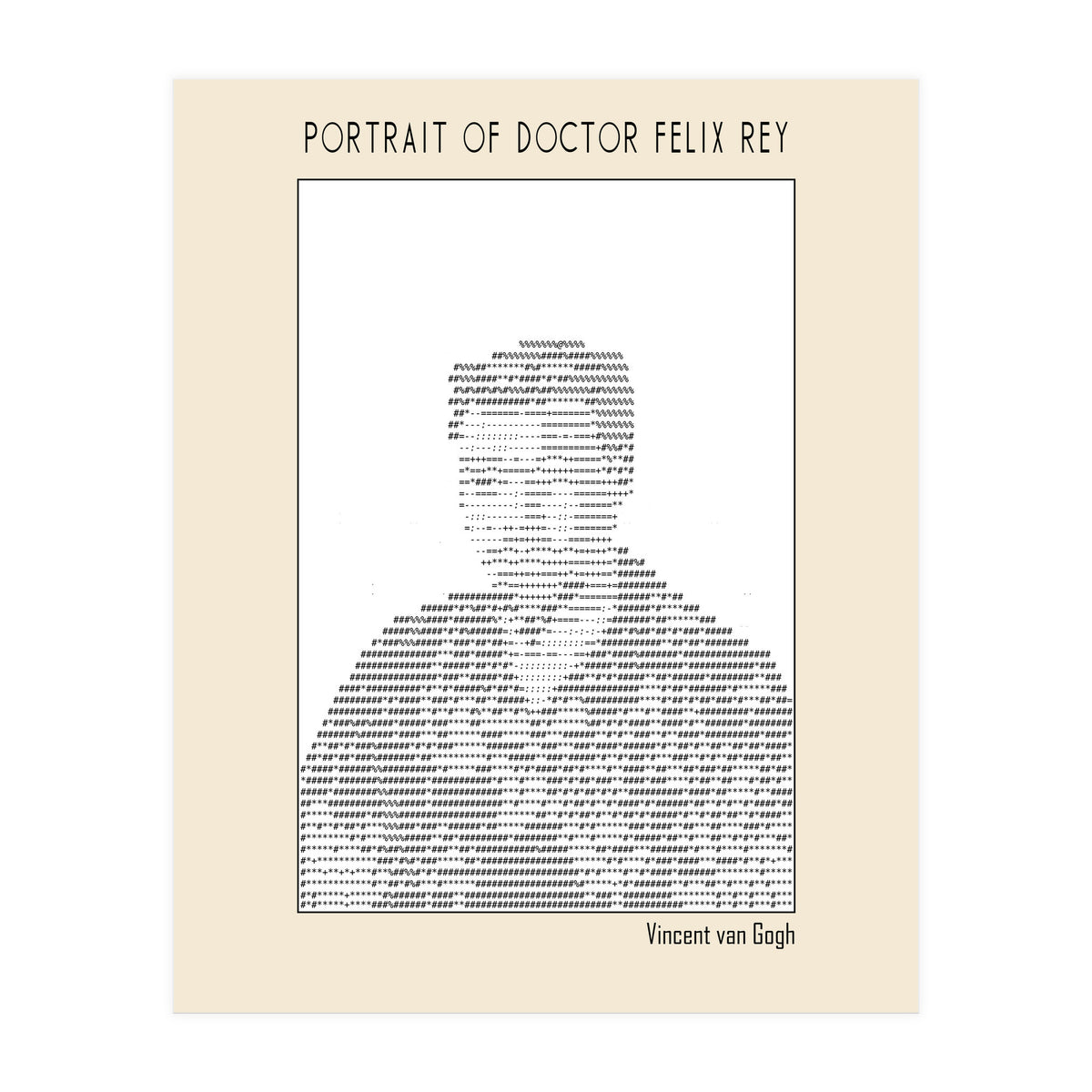 Portrait Of Doctor Felix Rey (ascii Art) (Print Only)