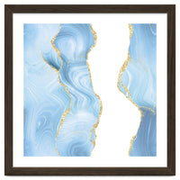 Blue & Gold Glitter Agate Texture 07