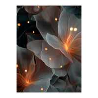 Ethereal Glowing Flora: Abstract Translucent Petals (Print Only)