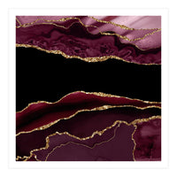 Burgundy & Gold Agate Texture 11 (Print Only)