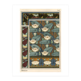 The water lily, Nelumbo lutea, in wallpaper and tile patterns. Lithograph by Verneuil. (Print Only) thumbnail