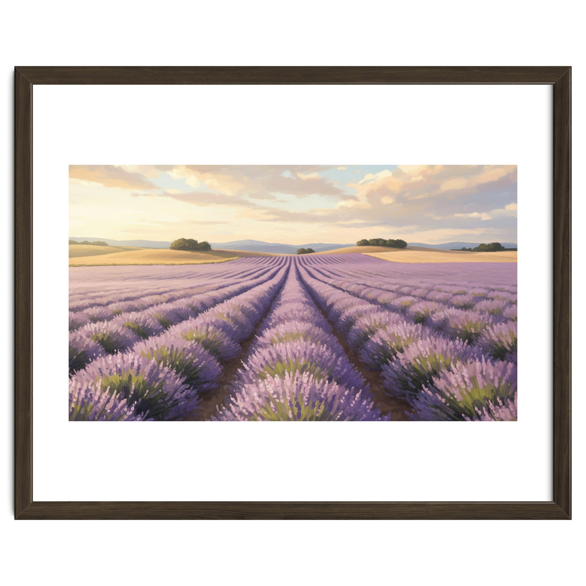 Provençal Sunset: Lavender Field Landscape