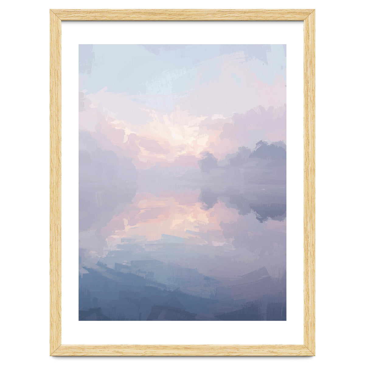 Ethereal Misty Lakeside at Dawn