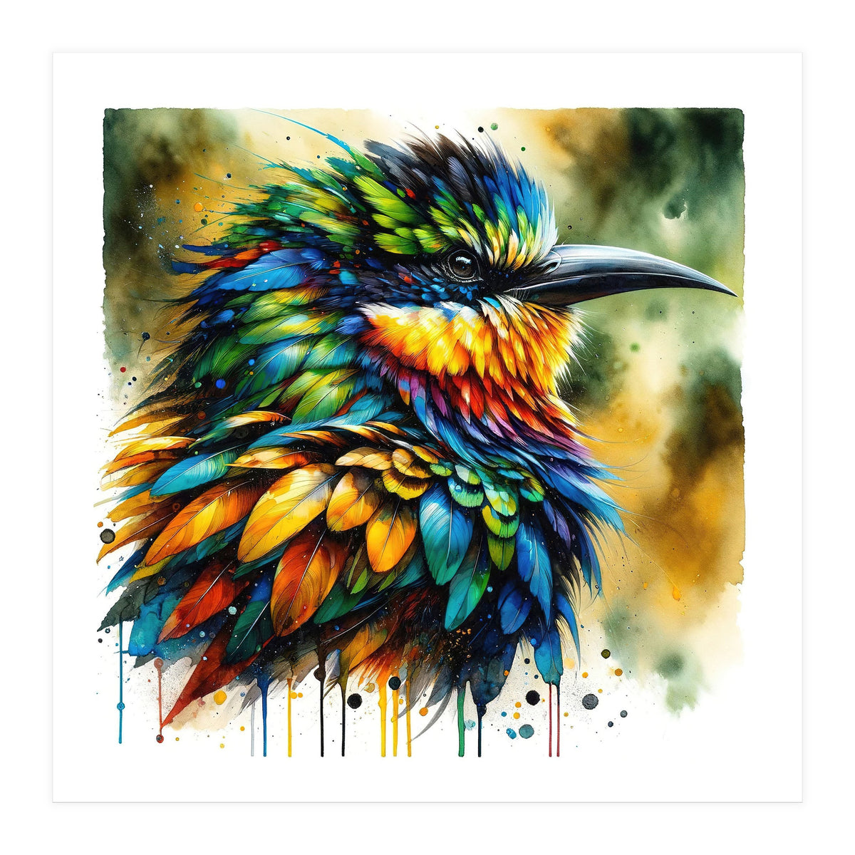 Vibrant Tropical Bird Portrait (Print Only)