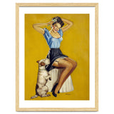 Pinup Woman Posing With Her Dog thumbnail