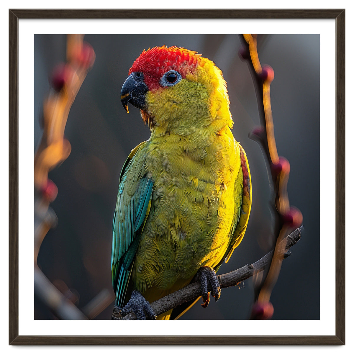 Close Up Of A Colorful Jenday Conure