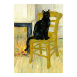 Black Cat on the Yellow Chair, Cozy Van Gogh Vintage Style, Cat at Eternity’s Gate (Print Only) thumbnail