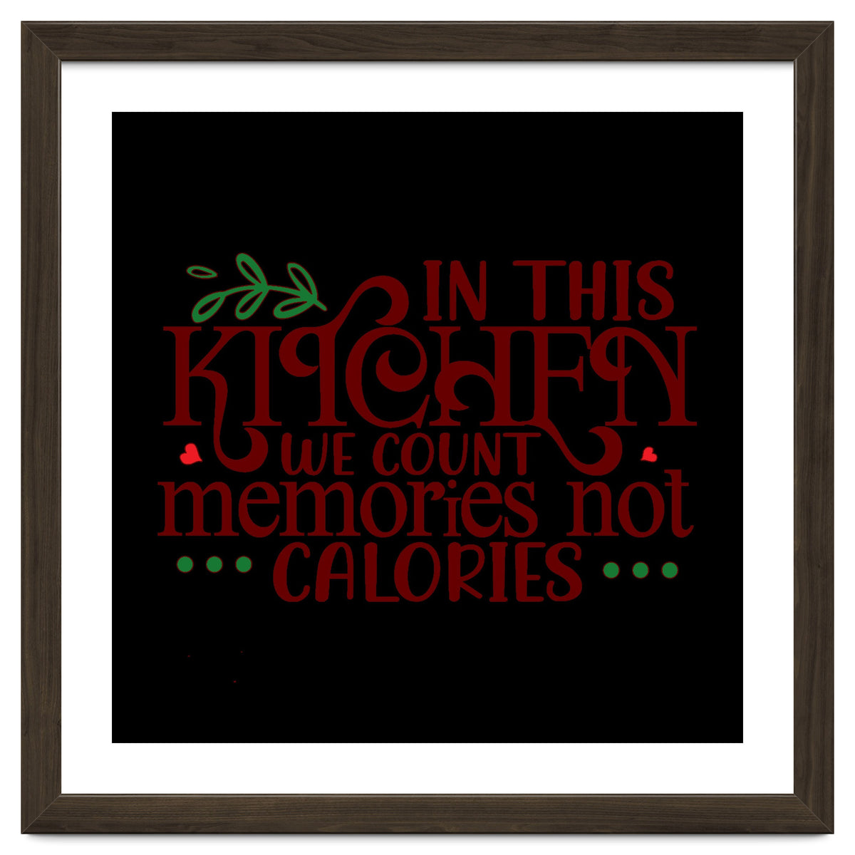 In This Kitchen We Count Memories Not Calories