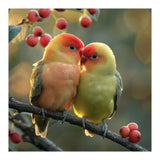 Two Lovebirds Sitting On A Branch (Print Only) thumbnail
