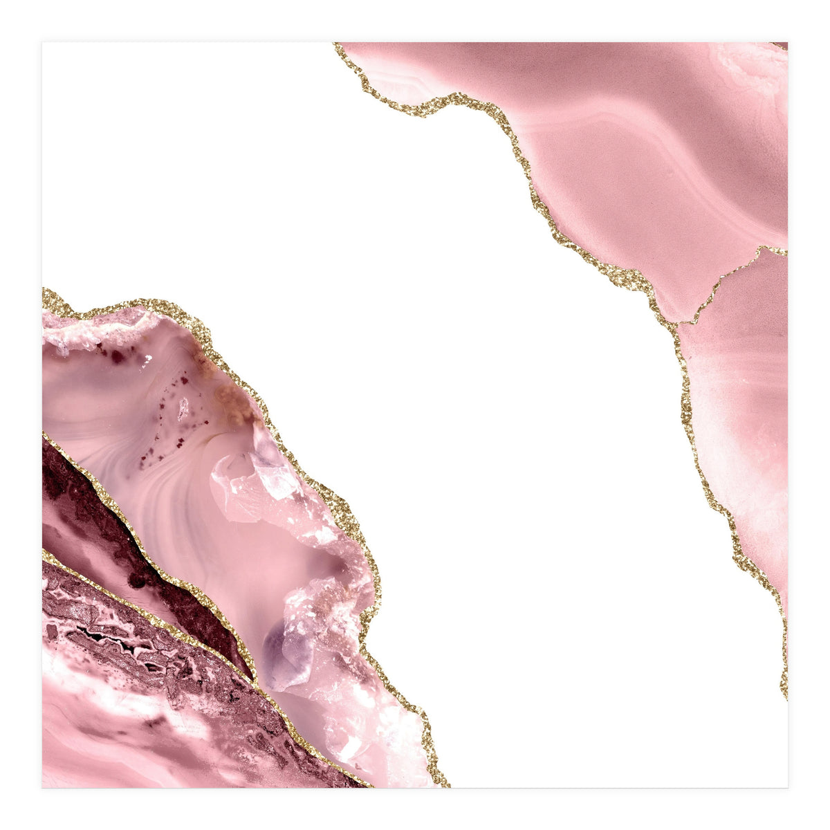 Blush & Gold Agate Texture 06 (Print Only)