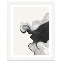 Abstract Black And White Wavy Lines Flowing Organic Shape