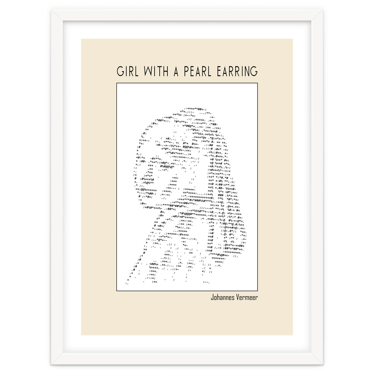 Girl With A Pearl Earring Johannes Vermeer Ascii Art