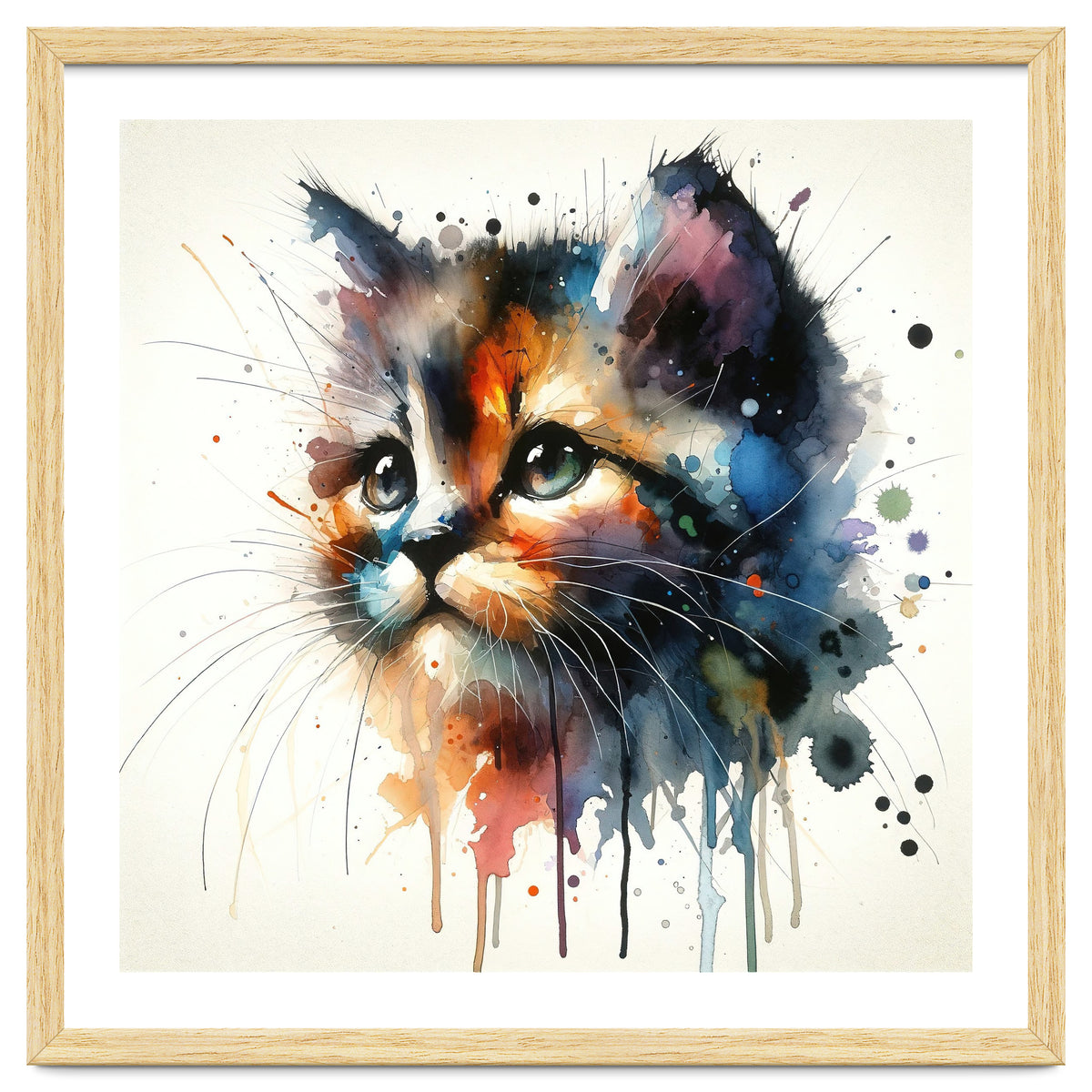 Colorful Kitten Portrait