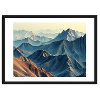 Hyper-Realistic Mountain Range Landscape Art