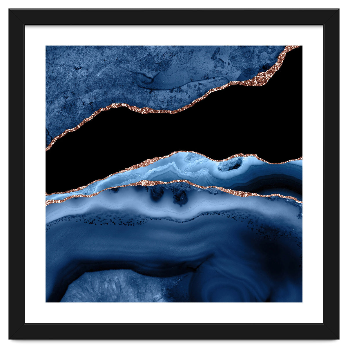 Navy & Rose Gold Agate Texture 13