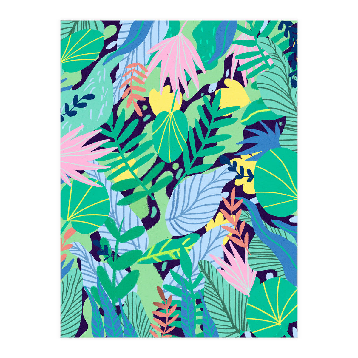 Wild Garden | Eclectic Contemporary Boho Jungle | Forest Meadow Botanical Nature Plants (Print Only)