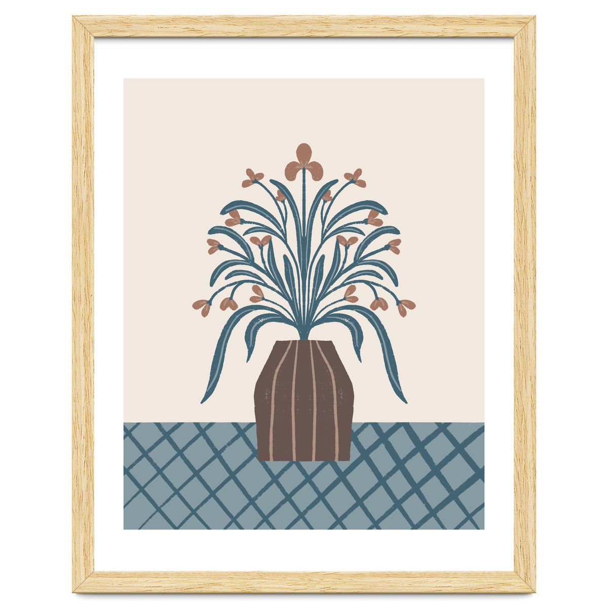 Earthy Modern Vase with Florals