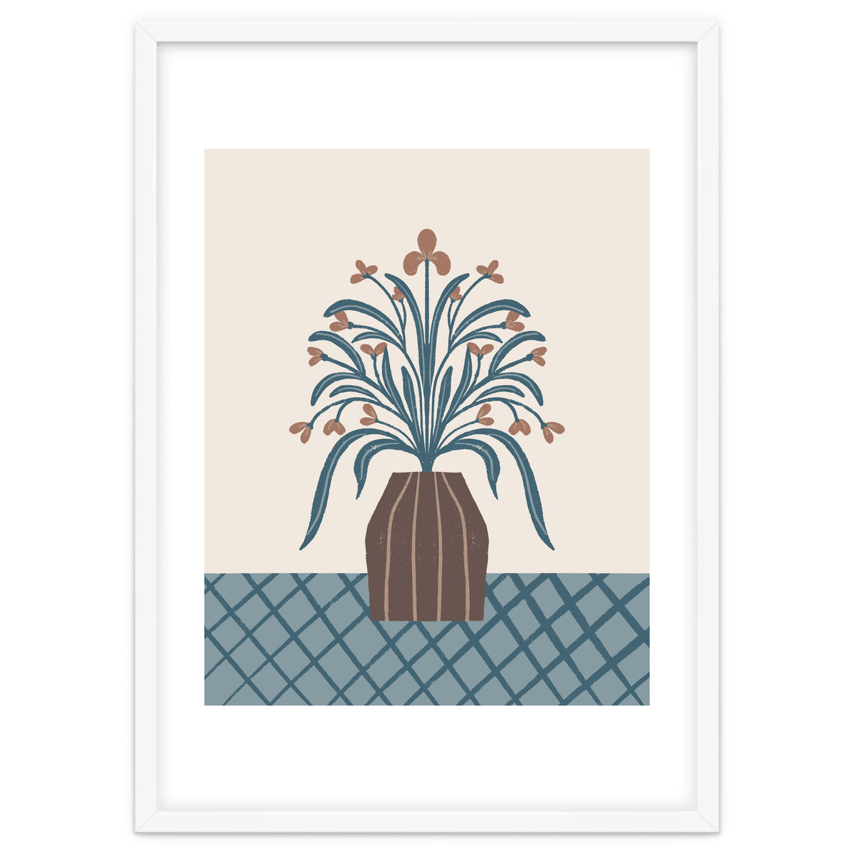 Earthy Modern Vase with Florals