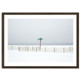 Fake palm tree in the winter snow beach thumbnail