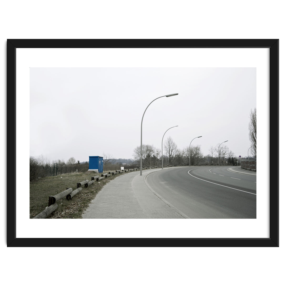 Street light on the curving road