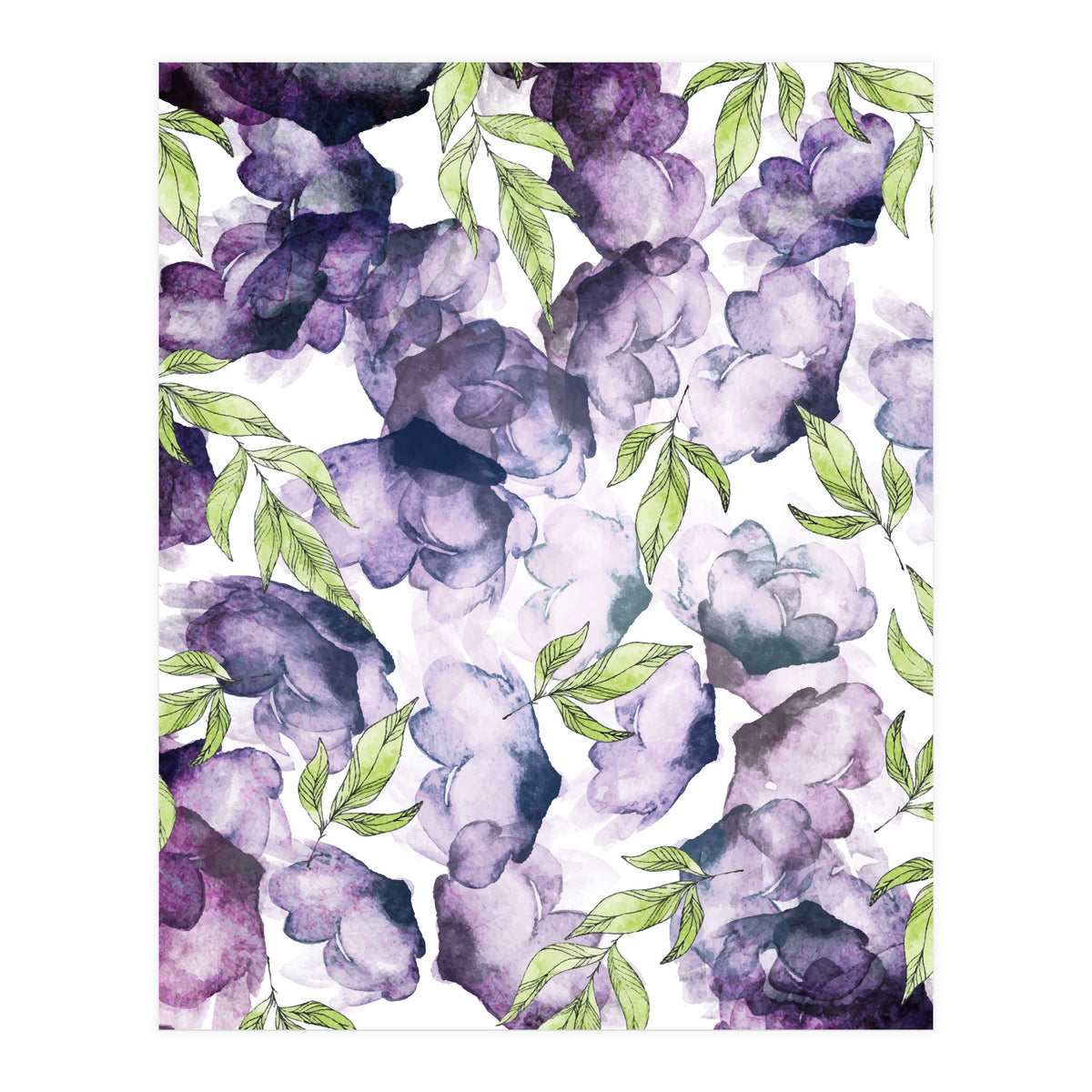Watercolor + Ink Florals (Print Only)