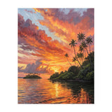Impressionist Tropical Sunset Over Paradise Island (Print Only) thumbnail