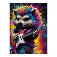 Hedgehog Plays The Guitar, Rock Graffiti (Print Only)