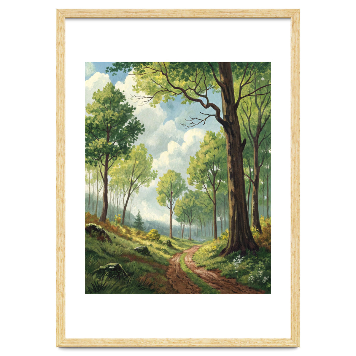 Vibrant Summer Forest Landscape Painting
