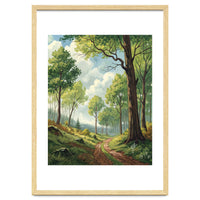 Vibrant Summer Forest Landscape Painting