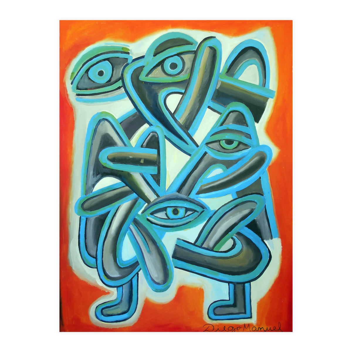 Graffiti Con Ojos Y Lenguas (Print Only)
