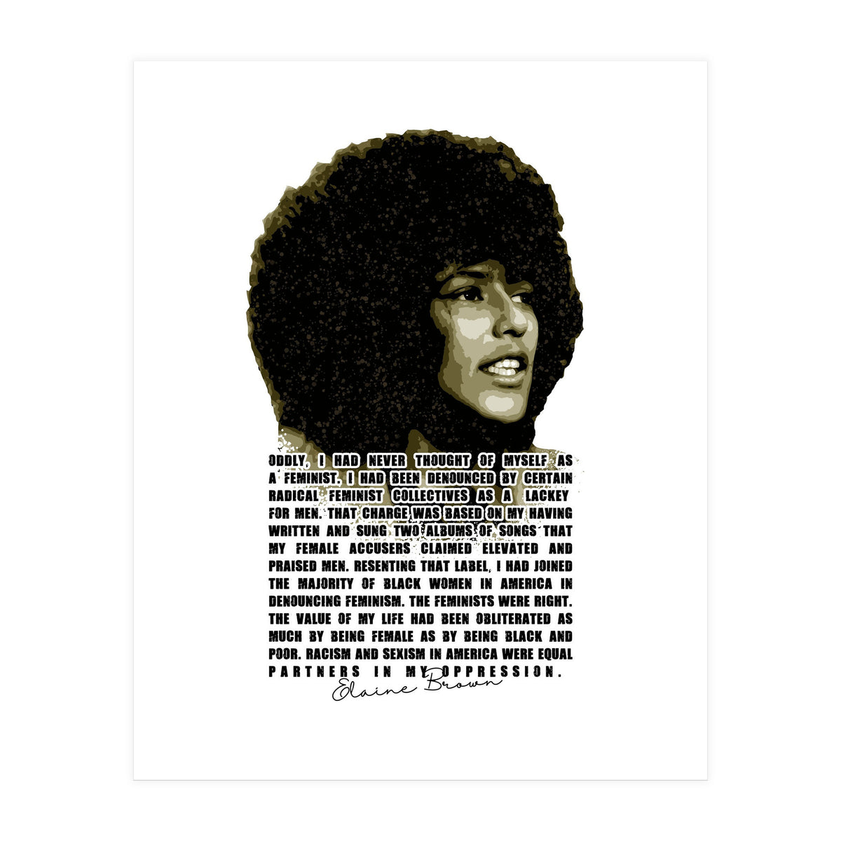 Elaine Brown American Prison Activist Legend in Vintage Quotes (Print Only)