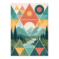 Geometric Convergence: A Mosaic of the Alpine Wilderness (Print Only)