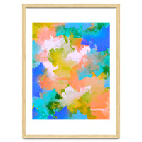 The Power Of Faith, Abstract Watercolor Painting, Pastel Bohemian Colorful Eclectic, Blush Sky 70s Playful