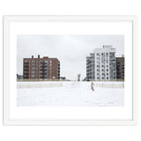 Walking with the dog on a snowy day thumbnail