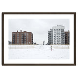 Walking with the dog on a snowy day thumbnail
