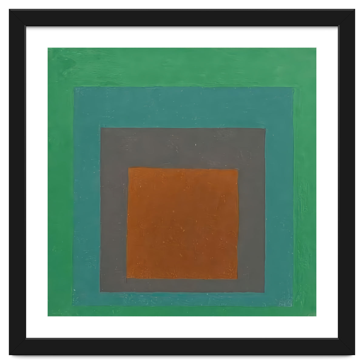 JOSEF ALBERS - HOMAGE TO THE SQUARE GREY BROWN GREEN